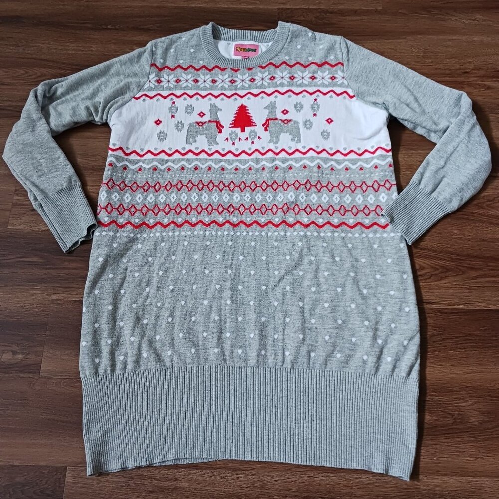 Tipsy Elves Fair Isle Llama Manger Christmas Sweater Dress Women’s Plus XXL